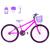 Bicicleta Aro 24 Feminina Alumínio Colorido Garrafinha Fon Fon Retrovisor Freios V-Brake Pink, Violeta