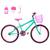 Bicicleta Aro 24 Feminina Alumínio Colorido Garrafinha Fon Fon Retrovisor Freios V-Brake Verde água, Pink