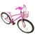 Bicicleta Aro 24 Feminina V-break Com Cesta Rosa