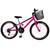 Bicicleta Aro 24 Kls Sport Gold  Freio V-Brake Mtb 21 Marchas Feminina Rosa chiclete, Preto
