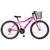 Bicicleta Aro 26 Alumínio Kls Sport Gold Freio V-Brake Mtb 21 Marchas Feminina Pink, Preto