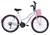 Bicicleta Aro 26 Feminina Beach Retrô 18 Marchas Branca e Rosa Branco, Rosa