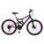 Bicicleta Aro 26 Kls Full Suspension Gold 45MM Freio Disco Mtb 21 Marchas Preto, Pink