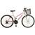 Bicicleta Aro 26 Kls Sport Freio V-Brake Mtb 21 Marchas Feminina Branco, Pink