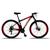 Bicicleta aro 29 dropp alumínio freios disco 21 marchas Preto, Vermelho