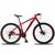 Bicicleta Aro 29 Ksw 21 Marchas Shimano Freios Disco e Trava Vermelho, Preto