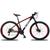 Bicicleta Aro 29 Ksw 21v com suspensão e freios a disco Preto, Vermelho, Branco