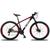 Bicicleta Aro 29 Ksw 24 Marchas Freios a Disco, K7 e Suspensão Preto, Vermelho, Branco