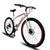 Bicicleta Aro 29 Quadro 19 Aço Freio a Disco Mecânico 21 Marchas - Dropp Branco, Vermelho