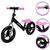 Bicicleta De Equilíbrio Aro 12 Bicicletinha Infantil Banco Ajustável Rosa