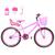 Bicicleta Feminina Aro 24 Aero + Kit Passeio e Cadeirinha Rosa, Pink