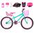 Bicicleta Feminina Aro 24 Aero + Kit Premium Verde água, Pink