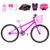 Bicicleta Feminina Aro 24 Aero + Kit Proteção Pink, Rosa