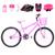 Bicicleta Feminina Aro 24 Aero + Kit Proteção Rosa