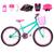 Bicicleta Feminina Aro 24 Aero + Kit Proteção Verde água, Pink