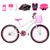 Bicicleta Feminina Aro 24 Aero + Kit Proteção Branco, Pink