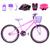 Bicicleta Feminina Aro 24 Aero + Kit Proteção Rosa, Violeta