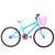 Bicicleta Feminina Aro 24 Alumínio Colorido Freios V-Brake Sem Marcha + Cesta e Descanso Lateral Azul claro, Rosa