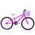 Bicicleta Feminina Aro 24 Alumínio Colorido Freios V-Brake Sem Marcha + Cesta e Descanso Lateral Pink, Violeta