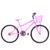 Bicicleta Feminina Aro 24 Alumínio Colorido Freios V-Brake Sem Marcha + Cesta e Descanso Lateral Rosa