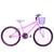 Bicicleta Feminina Aro 24 Alumínio Colorido Freios V-Brake Sem Marcha + Cesta e Descanso Lateral Rosa, Violeta
