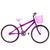 Bicicleta Feminina Aro 24 Alumínio Colorido Freios V-Brake Sem Marcha + Cesta e Descanso Lateral Violeta, Rosa