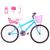 Bicicleta Feminina Aro 24 Alumínio Colorido Garrafinha Fon Fon Retrovisor + Cadeirinha de Boneca Azul claro, Rosa