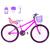 Bicicleta Feminina Aro 24 Alumínio Colorido Garrafinha Fon Fon Retrovisor + Cadeirinha de Boneca Pink, Violeta