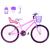 Bicicleta Feminina Aro 24 Alumínio Colorido Garrafinha Fon Fon Retrovisor + Cadeirinha de Boneca Rosa, Violeta