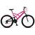 Bicicleta GPS Aro 26 Aero 21 Marchas Freios V-Brake em Aço Carbono - Colli Bike Rosa neon