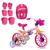 Bicicleta Infantil Aro 12 + Kit proteção para crianças Bicicleta patins Princesas