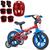 Bicicleta Infantil Aro 12 + Kit proteção para crianças Bicicleta patins Homem aranha