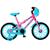 Bicicleta Infantil Aro 16 Colli Aurora Fest Freio V-Brake 1 Marcha Cestinha Rosa Neon
