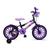 Bicicleta Infantil Aro 16 com Cesta Freio V-Brake Preto, Roxo