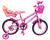 Bicicleta Aro 24 Feminina V-break Com Cesta Rosa