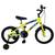 Bicicleta Infantil Aro 16 Kls Zomm Roda Alumínio Amarelo neon, Preto