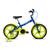 Bicicleta Infantil Aro 16 Rock Menino com Rodinhas de Treinamento Verden Azul, Verde limão