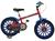 Bicicleta Infantil Aro 16 Track & Bikes Dino Vermelho e Azul com Rodinhas Freio V-Brake Vermelho, Azul