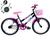 Bicicleta Infantil Aro 20 Feminina  Aro Aero + Rodinha de Treinamento - Wolf Bike Preto