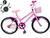 Bicicleta Infantil Aro 20 Feminina  Aro Aero + Rodinha de Treinamento - Wolf Bike Rosa