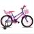 Bicicleta Infantil Aro 20 Feminino Com Cadeirinha De Boneca Cestinha e Rodinha Lilás com rosa