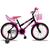 Bicicleta Infantil Aro 20 Feminino Com Cadeirinha De Boneca Cestinha e Rodinha Preto com rosa