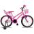 Bicicleta Infantil Aro 20 Feminino Com Cadeirinha De Boneca Cestinha e Rodinha Rosa