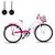 Bicicleta Infantil Aro 24 Com Cestinha e Rodinhas Branco, Rosa