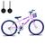 Bicicleta Infantil Aro 24 Com Cestinha e Rodinhas Sem Marcha Rosa