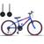 Bicicleta Infantil Aro 24 Com Rodinhas 18 Marchas Azul