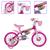 Bicicleta Infantil Bike 3 a 5 Anos  Com Roda Treinamento Flower Aro 12 Nathor  Rosa