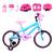 Bicicleta Infantil Feminina Aro 16 Alumínio Colorido + Kit Proteção Azul claro, Rosa