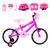 Bicicleta Infantil Feminina Aro 16 Alumínio Colorido + Kit Proteção Pink, Rosa