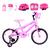 Bicicleta Infantil Feminina Aro 16 Alumínio Colorido + Kit Proteção Rosa